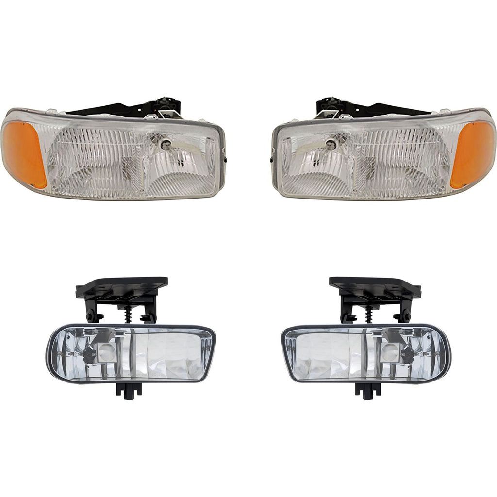 2001-2006 GMC Headlights - Halogen, Left & Right (15850351)