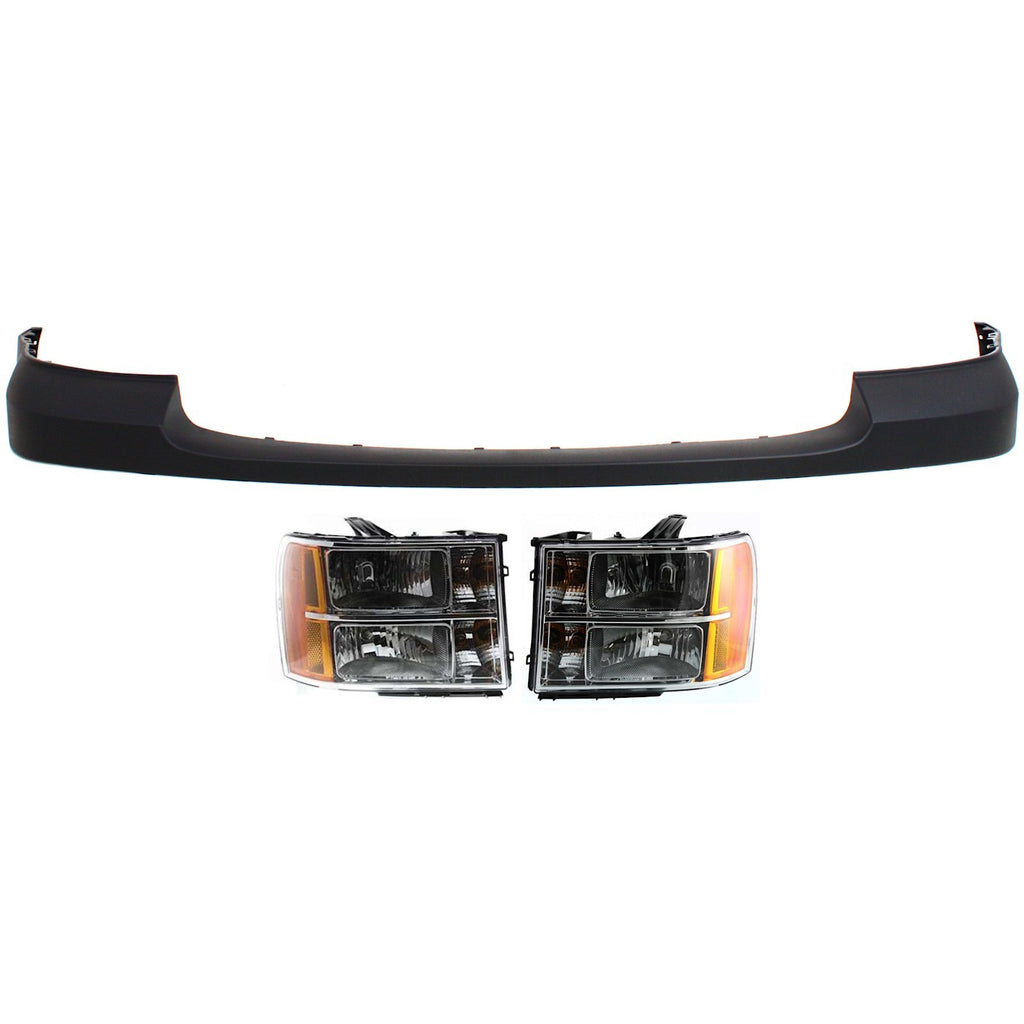 2007-2013 GMC Sierra 1500 Bumper Cover - Front, 3-Piece (20980241)