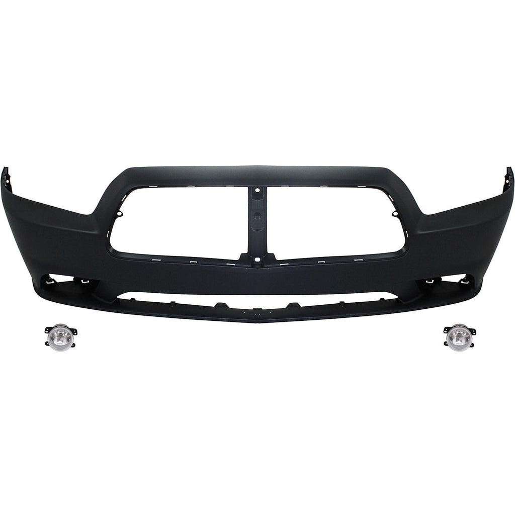 2011-2014 Dodge Charger Bumper Cover - Front, CAPA Certified (5182026AAPFM)