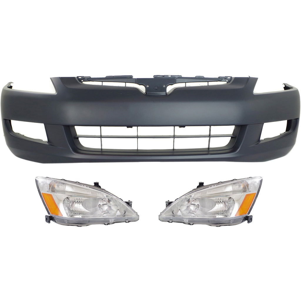 2003-2005 Honda Accord Headlights - Halogen, Driver & Passenger Side (33151SDAA01PFM)