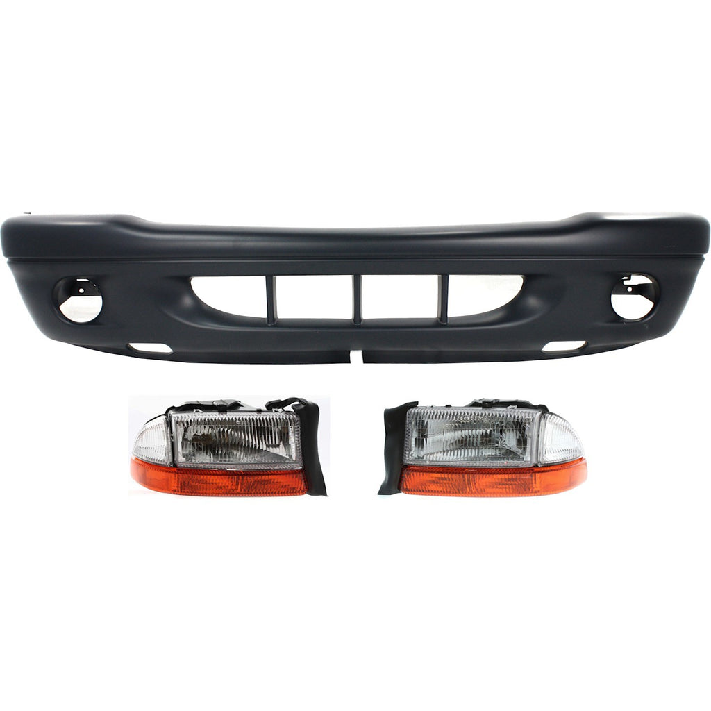 2001-2002 Dodge Dakota & Durango Headlights - Halogen, Left & Right (55055110AI)