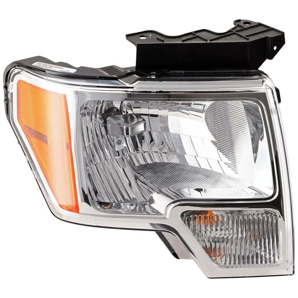 2010-2014 Ford F-150 Headlight - Halogen, Passenger Side, Chrome (DL3Z13008A)