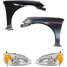 Load image into Gallery viewer, 2001-2003 Honda Civic Fender - Primed, 4-Piece (33151S5PA01)