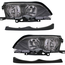 Load image into Gallery viewer, 2002-2005 BMW 3 Series Headlights - Driver &amp; Passenger Side, Black Bezel (63127165772)