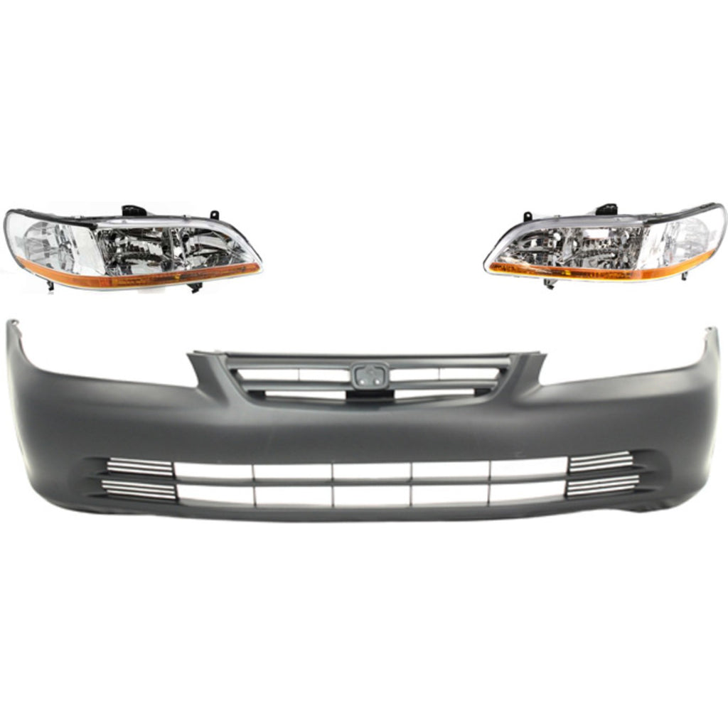 2001-2002 Honda Accord Headlights - Halogen, Driver & Passenger Side (33101S84A02)