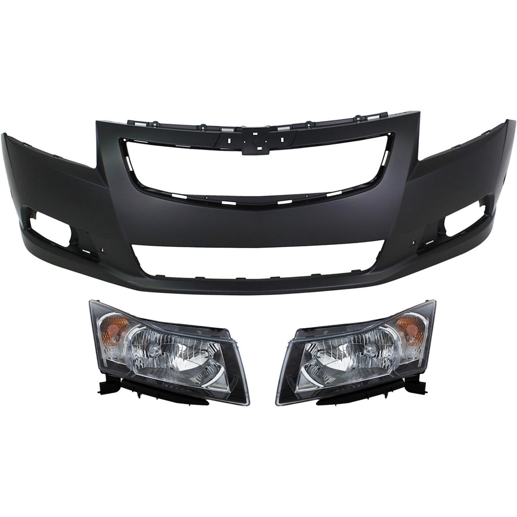 2012-2014 Chevrolet Cruze Bumper Cover - 3-Piece (95291964)