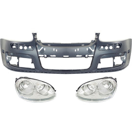 2005-2010 Volkswagen GTI & Jetta Headlights - Halogen, Front, Driver & Passenger Side (1K6941006S)
