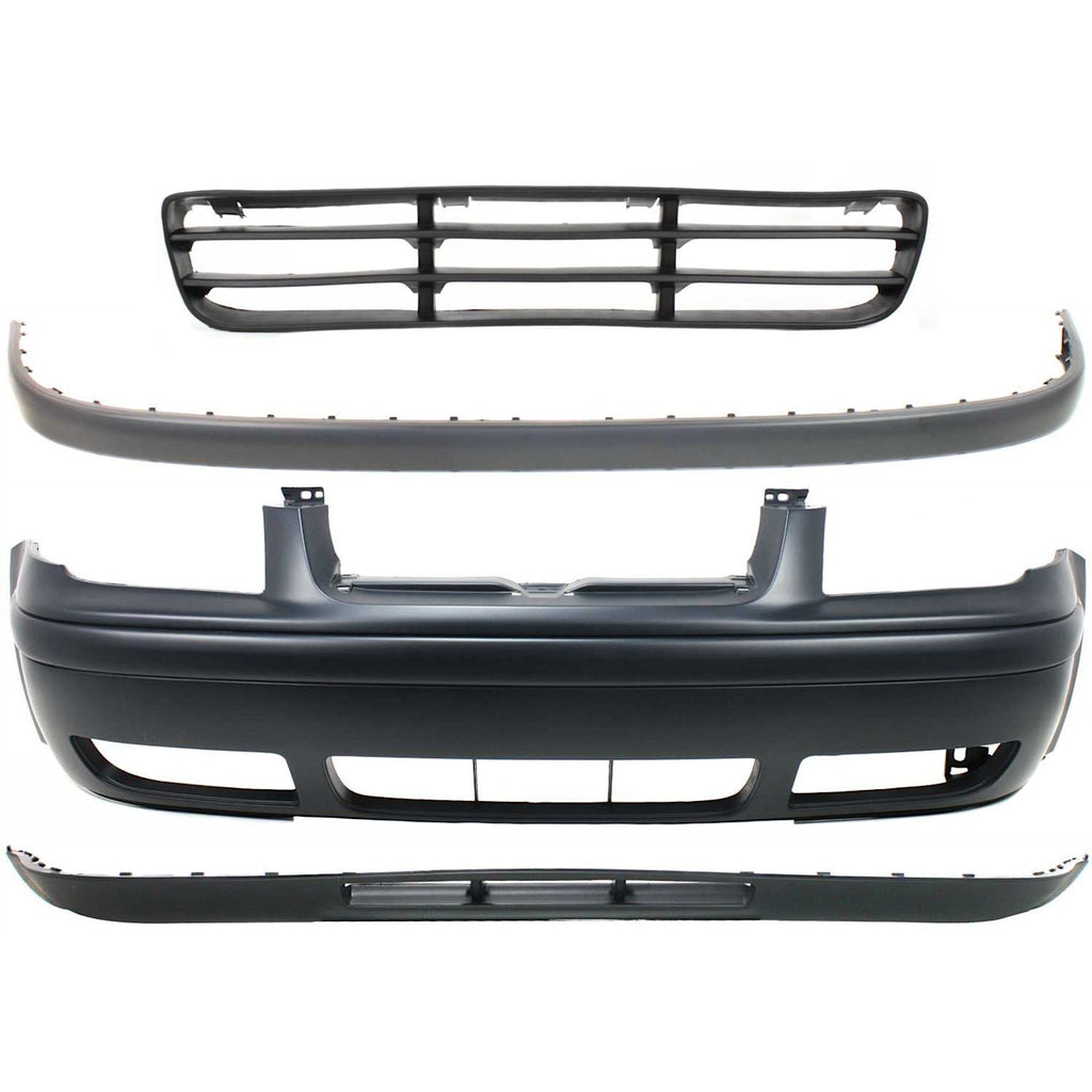 1999-2002 Volkswagen Jetta Bumper Cover - Front, Sedan (1J5807217JGRUPFM)