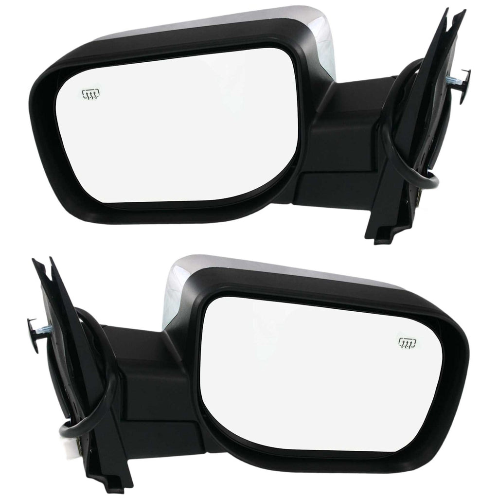 Kool Vue 2004-2015 Nissan Power Mirrors - Left & Right, Chrome, Heated (96301ZC20A)
