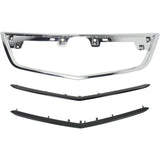 Grille Trims Grill Set of 3 Upper for Acura TL 2012-2014
