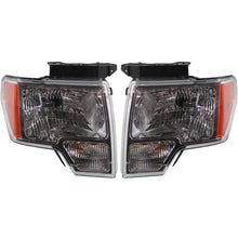 Load image into Gallery viewer, 2010-2014 Ford F-150 Headlights - Halogen, Left &amp; Right, Chrome (DL3Z13008B)