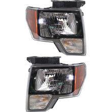 Load image into Gallery viewer, 2010-2014 Ford F-150 Headlights - Halogen, Left &amp; Right, Black (DL3Z13008EB)