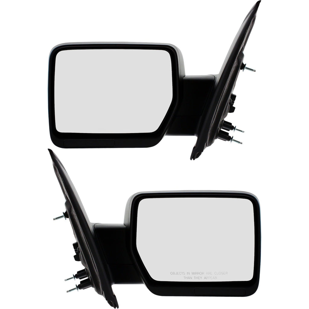 Kool Vue 2009-2010 Ford F-150 Manual Mirror - Textured Black, Manual Folding (9L3Z17682BB)