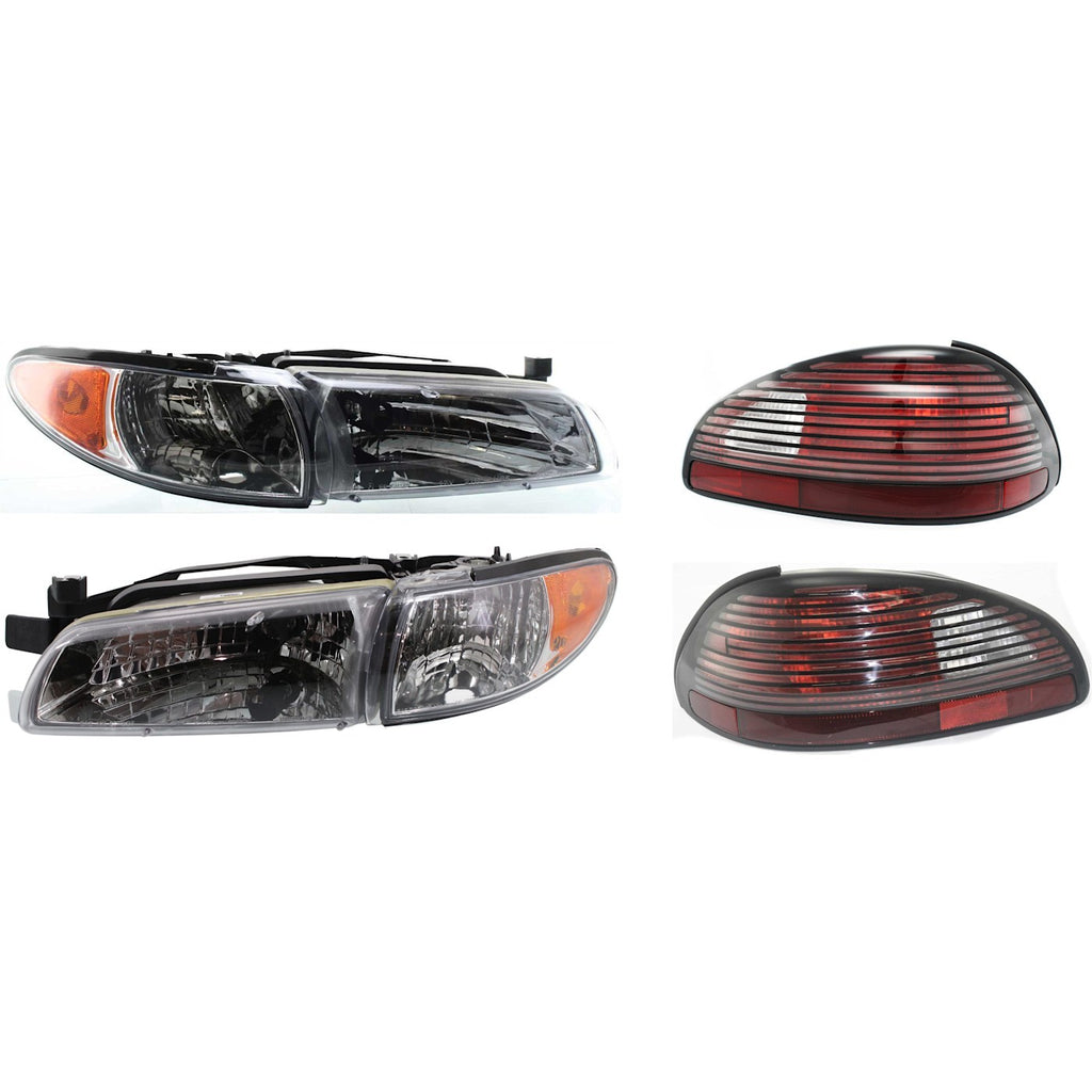1997-2003 Pontiac Grand Prix Tail Lights - Halogen, Driver & Passenger Side (5978572)