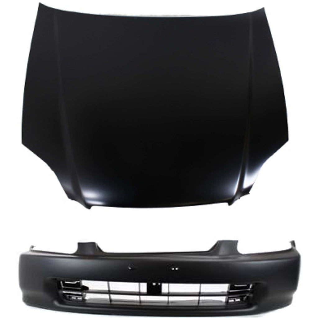 1996-1998 Honda Civic Bumper Cover - Front, Primed (60100S04010ZZ)