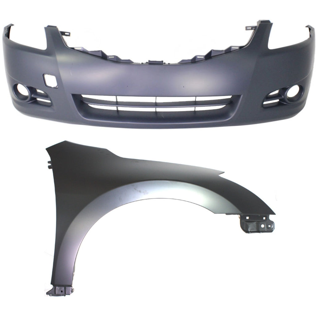 2010-2012 Nissan Altima Bumper Covers - Front, CAPA Certified (62022ZX00H)