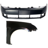 8S4Z17D957APTM, 8S4Z16005A New Set of 2 Bumper Covers Fascias Front Sedan Pair