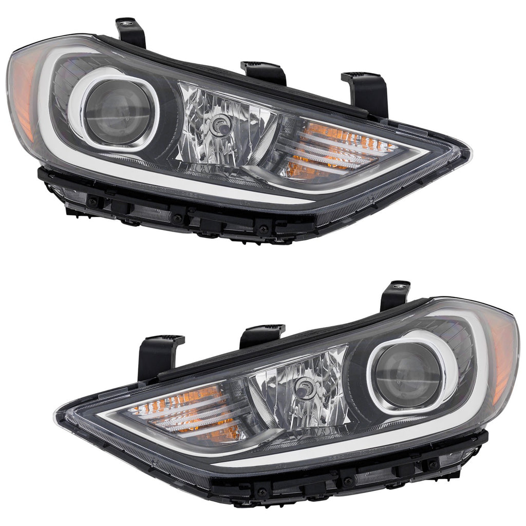 2017-2018 Hyundai Elantra Headlights - HID, Driver & Passenger Side, w/ Bulbs (92102F3200)