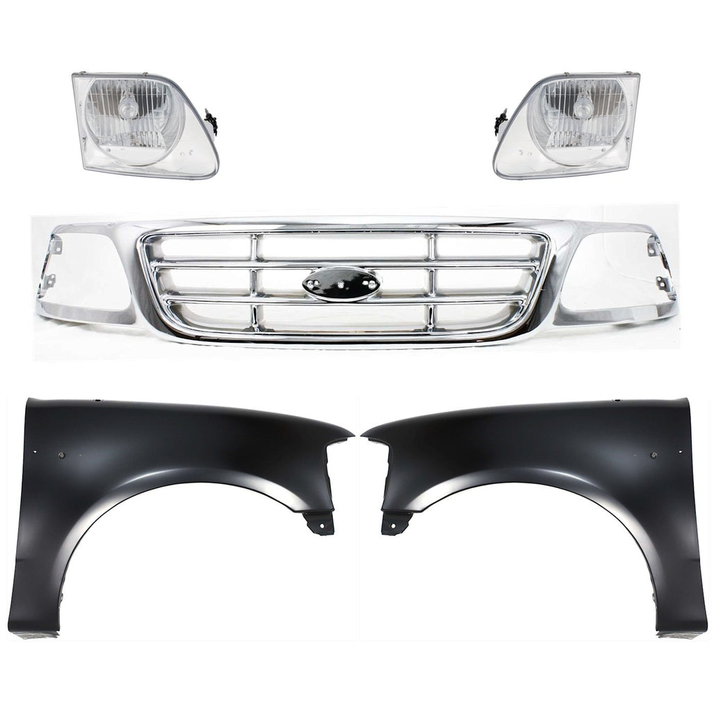 1999-2004 Ford F-150, F-150 Heritage & F-250 Fenders - Left & Right, Chrome (XL3Z8200)
