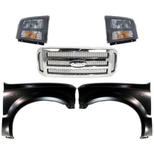 Load image into Gallery viewer, 2005-2007 Ford F-250 Super Duty &amp; F-350 Super Duty Fenders - Left &amp; Right, Chrome (6C3Z8200BC)