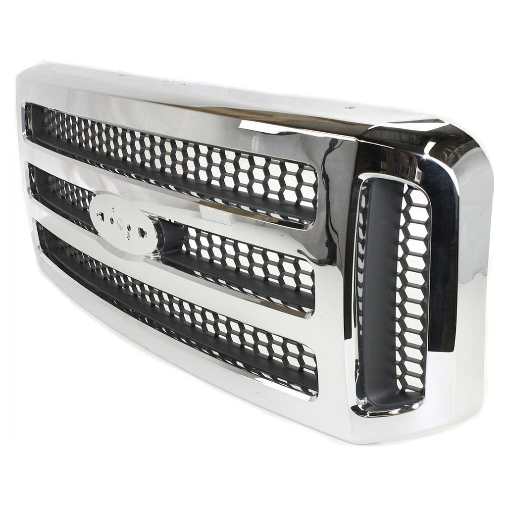 2005-2007 Ford F-250 Super Duty & F-350 Super Duty Grilles - Halogen, Left & Right, Chrome (6C3Z8200BC)