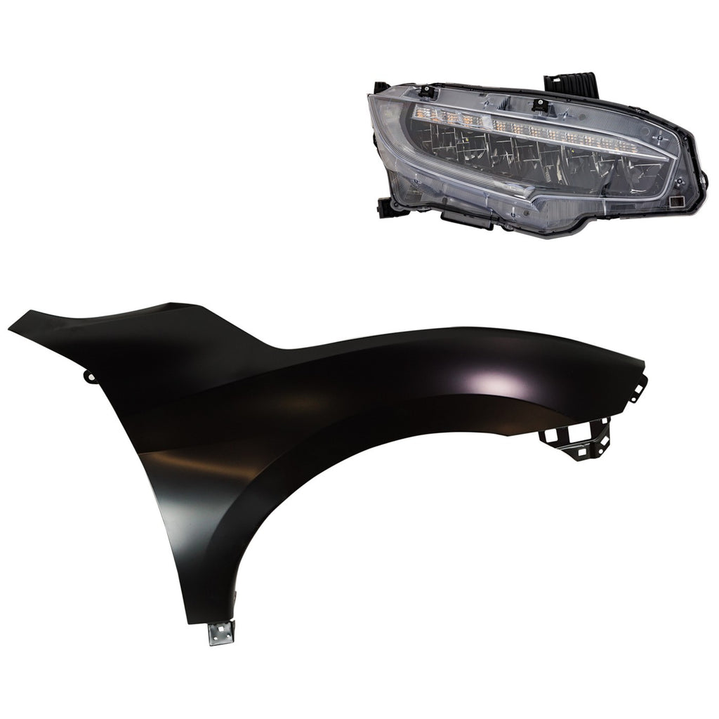 2019 Honda Civic Fender - LED, Passenger Side, Assembly (33100TBAA22)