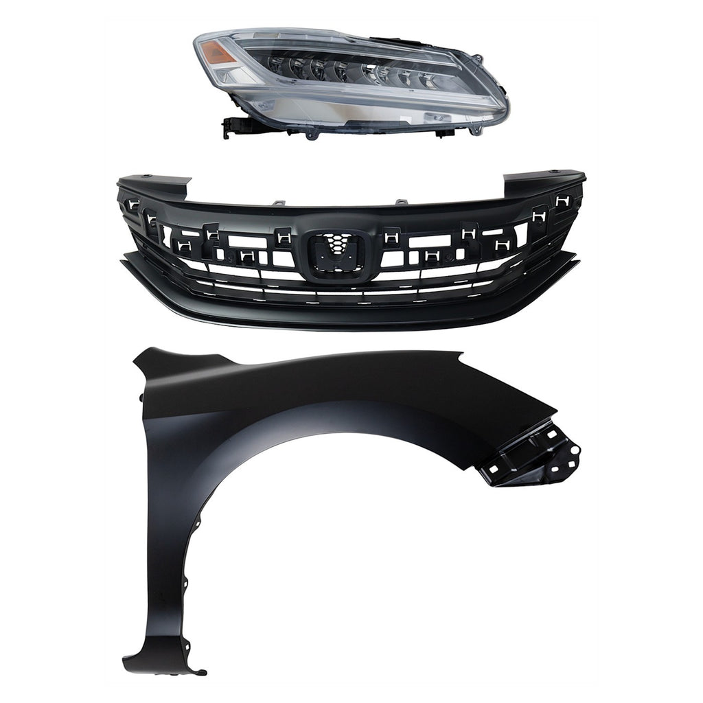 2016-2017 Honda Accord Headlight - LED, Right, Assembly (33100T2AA32)