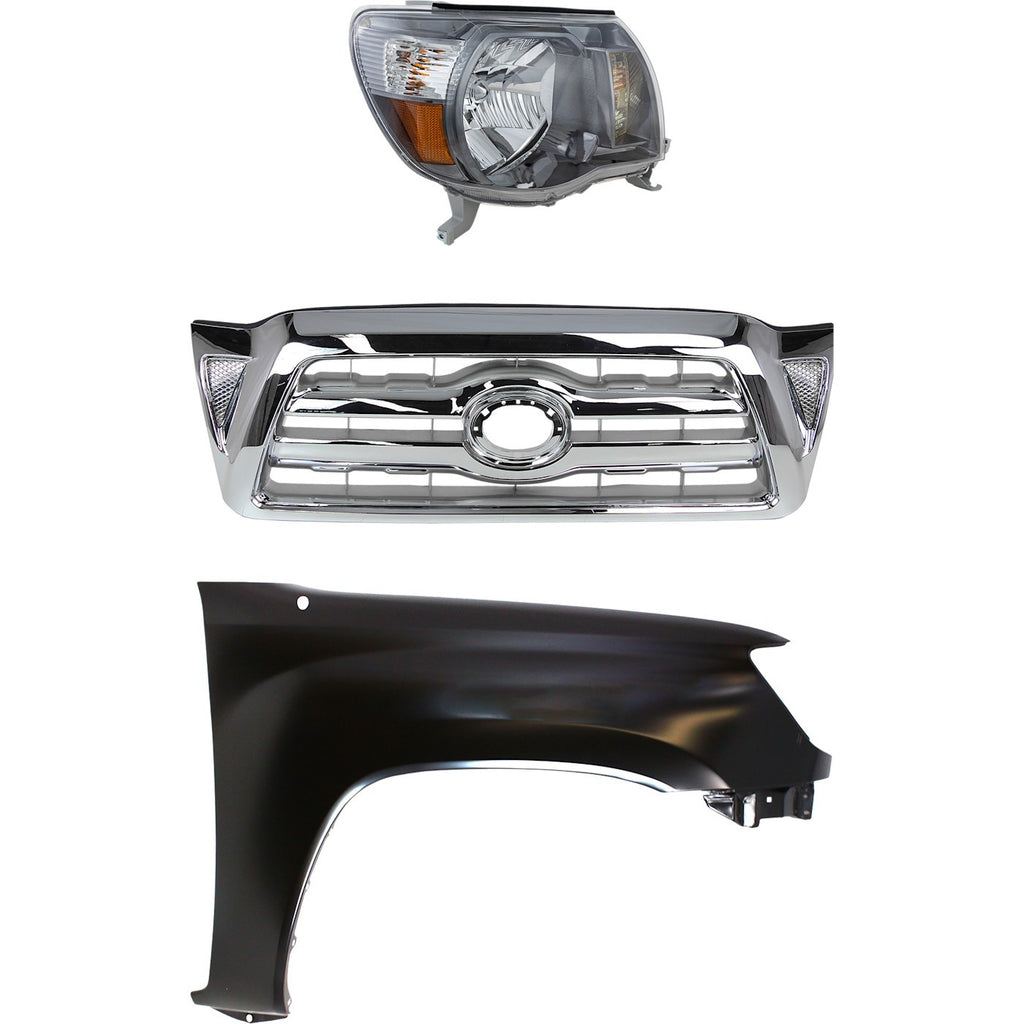 2005-2008 Toyota Tacoma Grille - Right, CAPA Certified, Assembly (5381104090)