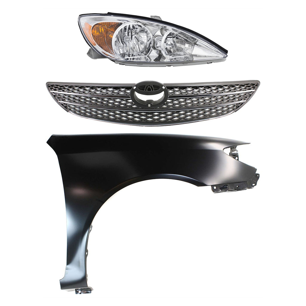 2002-2004 Toyota Camry Headlight - Halogen, Passenger Side, Sedan (81110AA060)