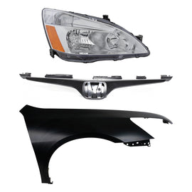 2003-2006 Honda Accord Headlight - Halogen, Passenger Side, Assembly (33101SDAA01PFM)