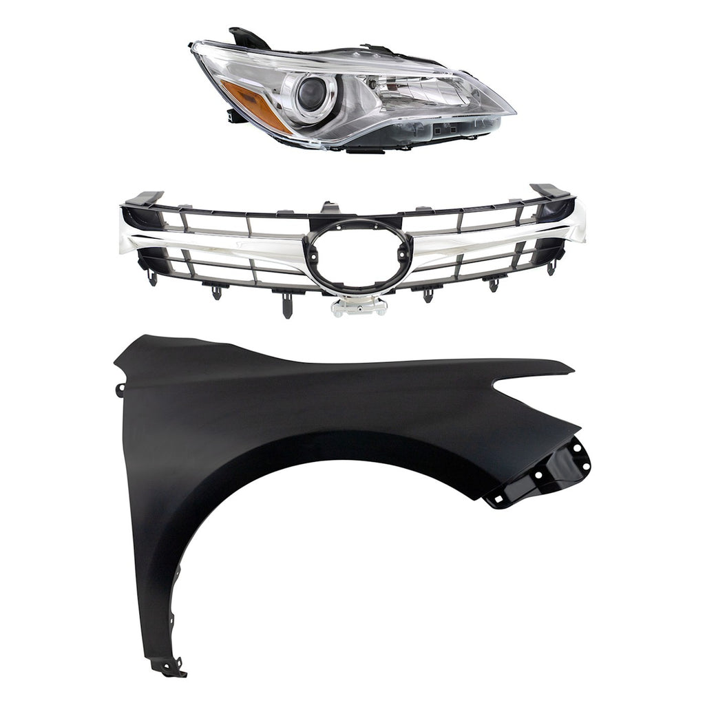 2015-2017 Toyota Camry Grille - Halogen, Passenger Side, Assembly (8111006860)