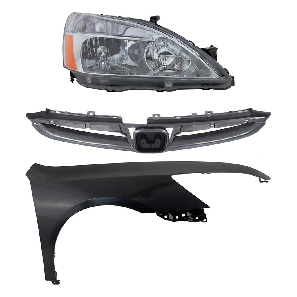 2006-2007 Honda Accord Headlight - Halogen, Right, CAPA Certified (04620SDAA90ZZ)