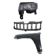 Load image into Gallery viewer, 2017-2022 Jeep Grand Cherokee &amp; Grand Cherokee WK Grille - Left, Textured, Assembly (68266647AE)