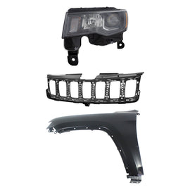 2017-2022 Jeep Grand Cherokee & Grand Cherokee WK Grille - Left, Textured, Assembly (68266647AE)