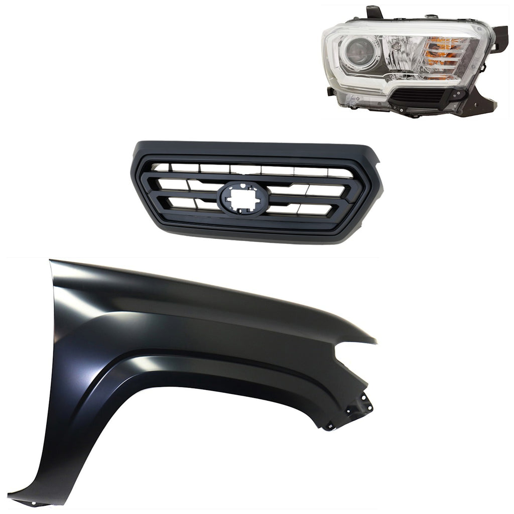 2018 Toyota Tacoma Headlight - Halogen, Passenger Side, w/ Bulbs (8111004261)