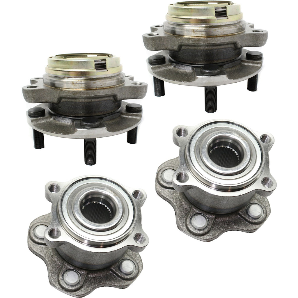 2007-2018 Infiniti Wheel Hubs - Front & Rear, w/ Bearing, AWD (40202EJ70B)