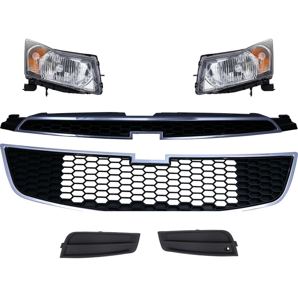 2011-2012 Chevrolet Cruze Headlights - Driver & Passenger Side, Sedan (95900041)