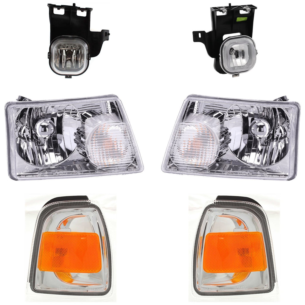 2006-2007 Ford Ranger Headlights - Driver & Passenger Side (6L5Z13008AA)