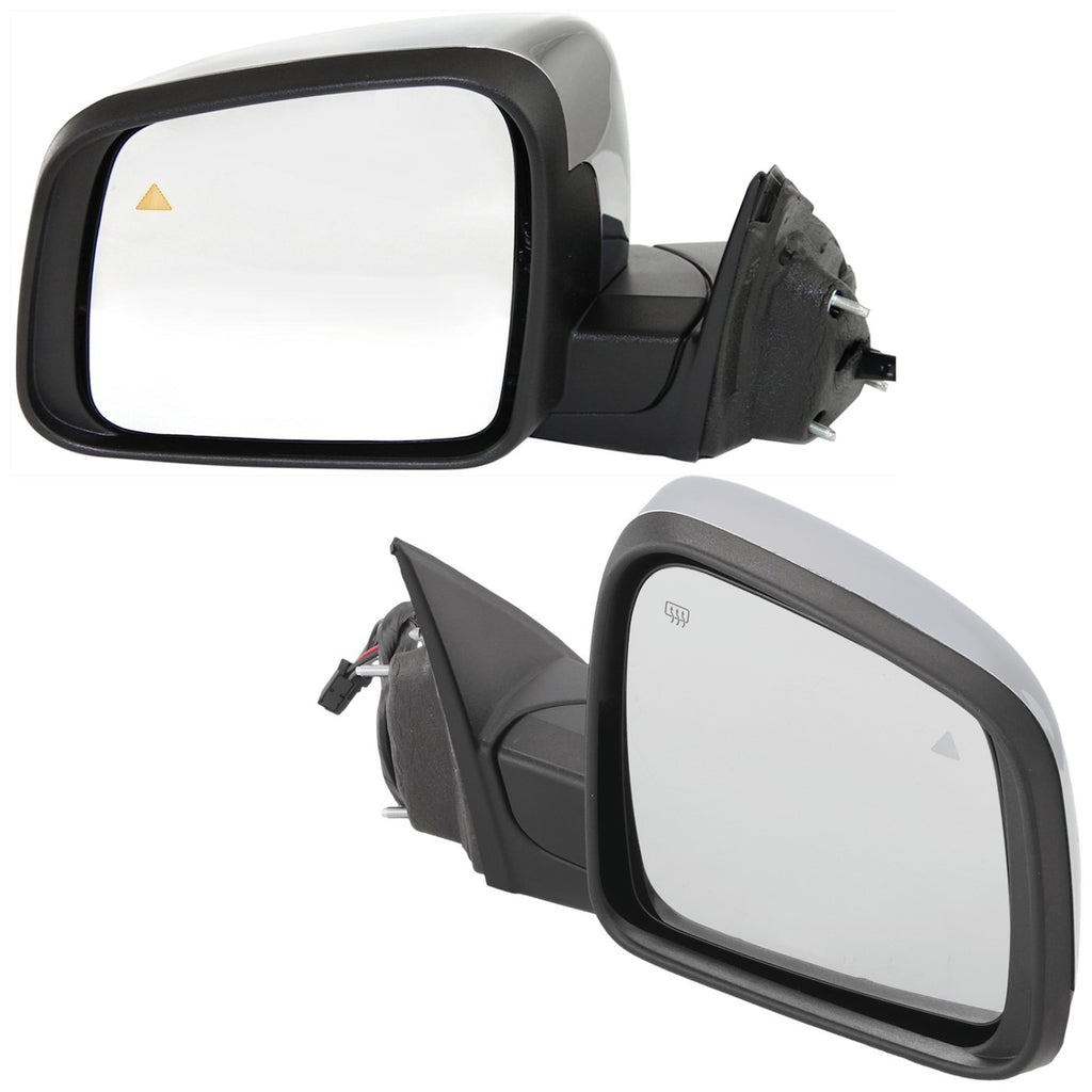 2011-2022 Jeep Grand Cherokee & Grand Cherokee WK Mirrors - Driver & Passenger Side, Chrome, Heated (68236930AF)