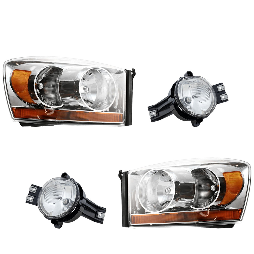 2006-2009 Dodge Ram 1500, Ram 2500 & Ram 3500 Headlights - Driver & Passenger Side (55077794ADPFM)
