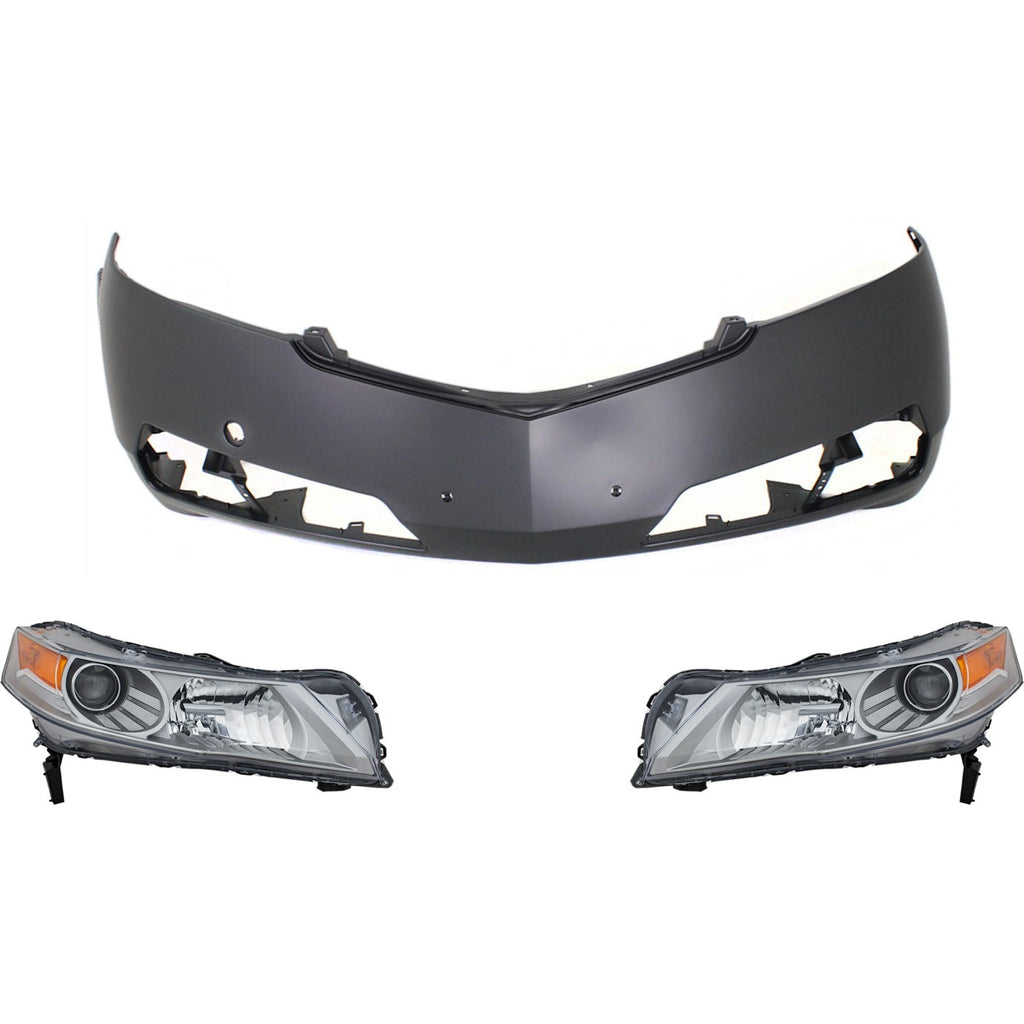 2009-2011 Acura TL Headlights - HID, Driver & Passenger Side (33101TK4A01)