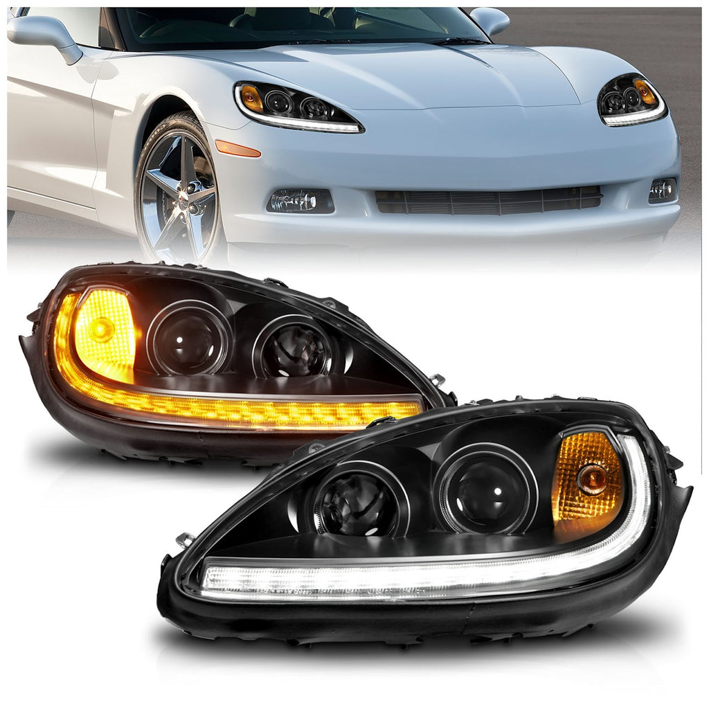 Anzo 2005-2013 Chevrolet Corvette Headlights - HID (121571)