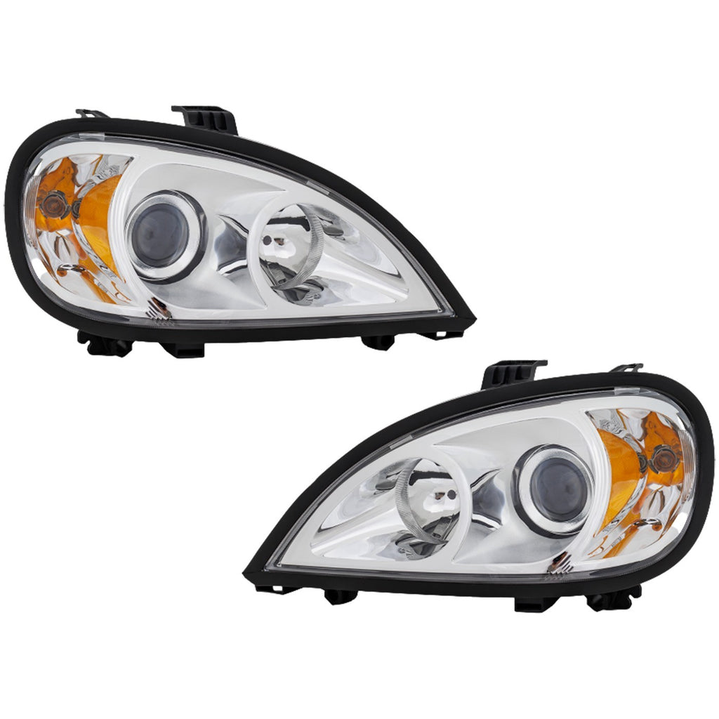 2006-2017 Freightliner Columbia Headlights - Halogen, Left & Right, Chrome (A0675737002)