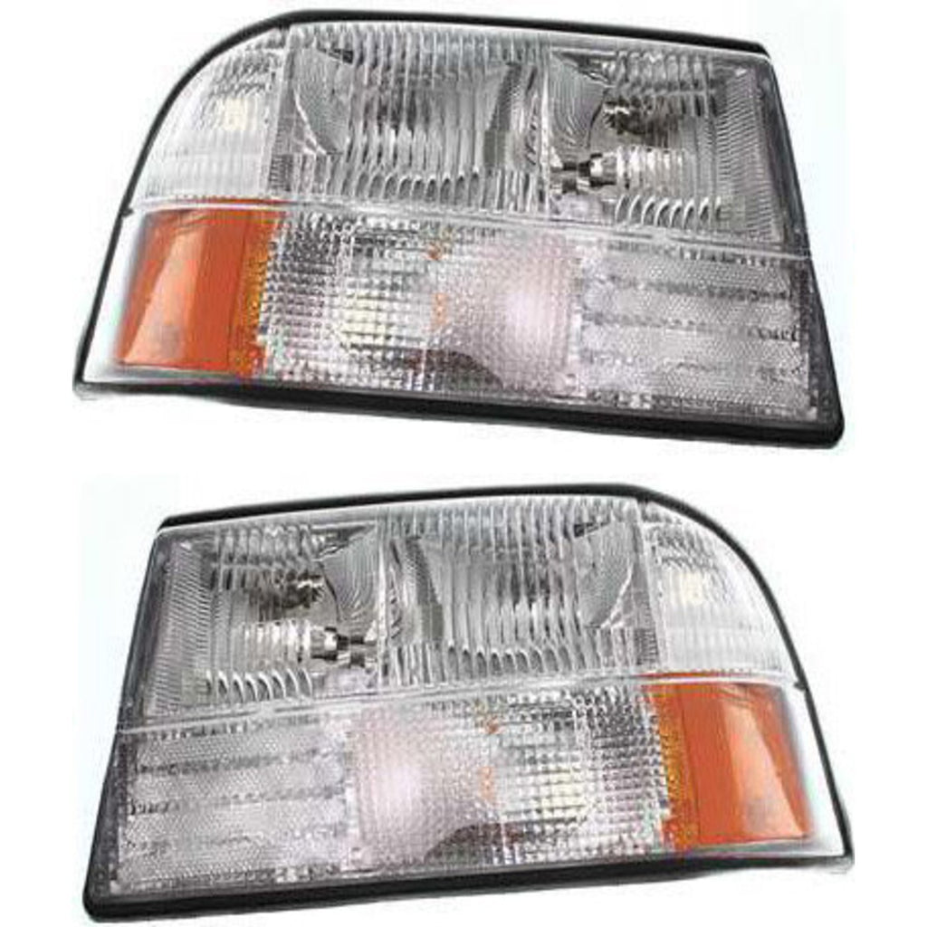 1998-2005 GMC Jimmy, GMC Sonoma & Oldsmobile Bravada Headlights - Halogen, Driver & Passenger Side, w/ Bulbs (16526227)