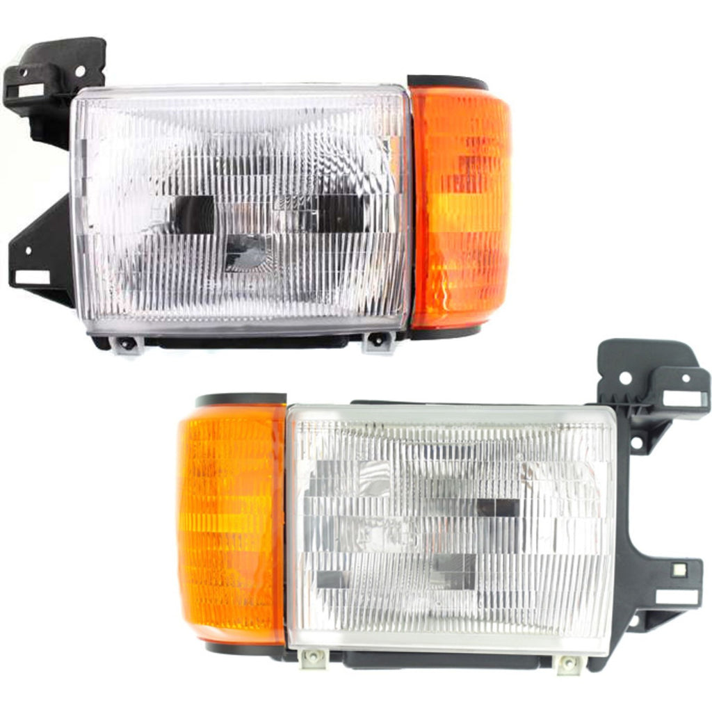 1989-1991 Ford Headlights - Halogen, Driver & Passenger Side, w/ Bulbs (E9TZ13008C)