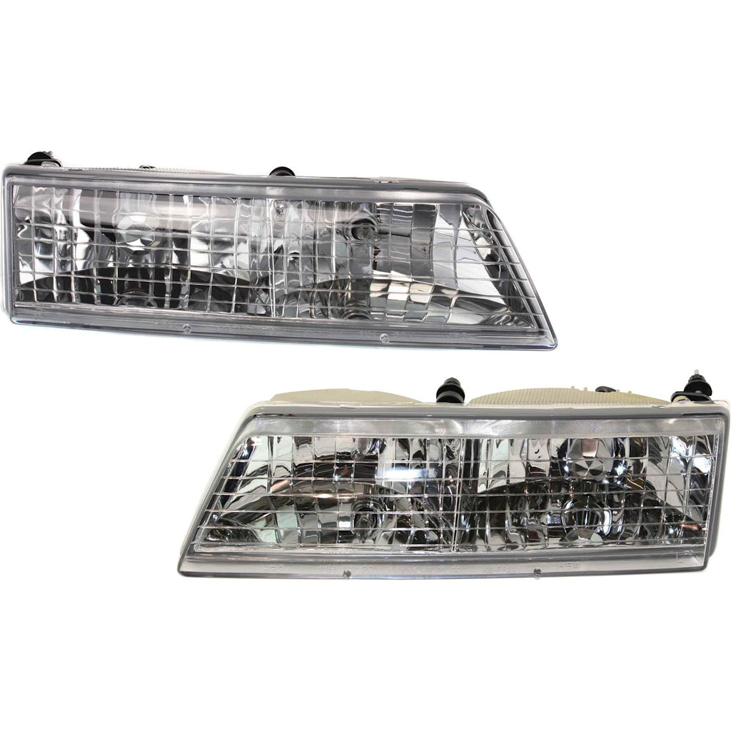 1995-1997 Mercury Grand Marquis Headlights - Left & Right, w/ Bulbs, Sedan (F5MY13008A)
