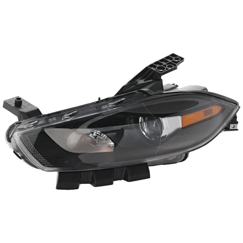 2013-2016 Dodge Dart Headlight - Driver Side, Black Housing, w/ Bulbs (68085141AL)