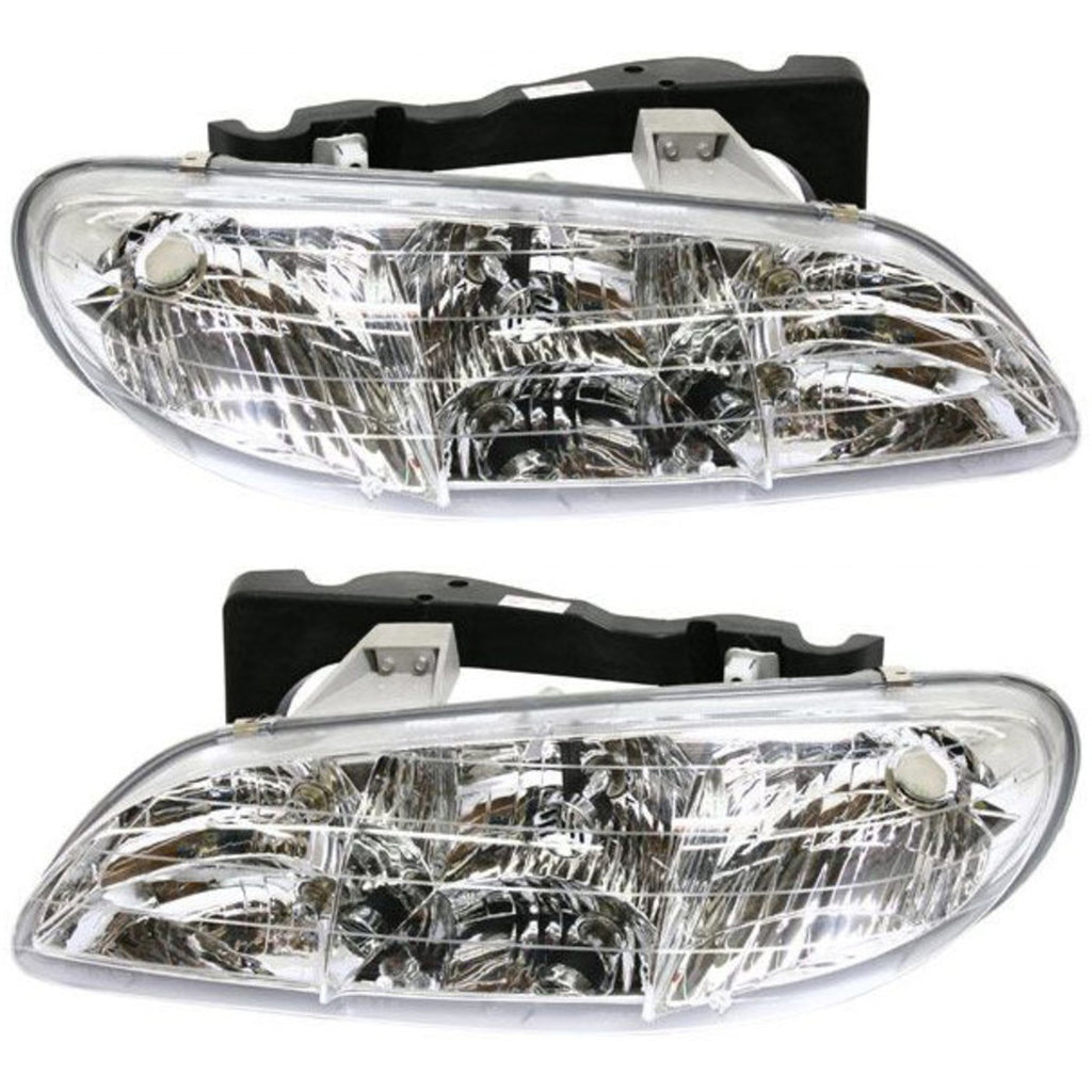 1996-1998 Pontiac Grand Am Headlights - Left & Right, w/ Bulbs (16524657)