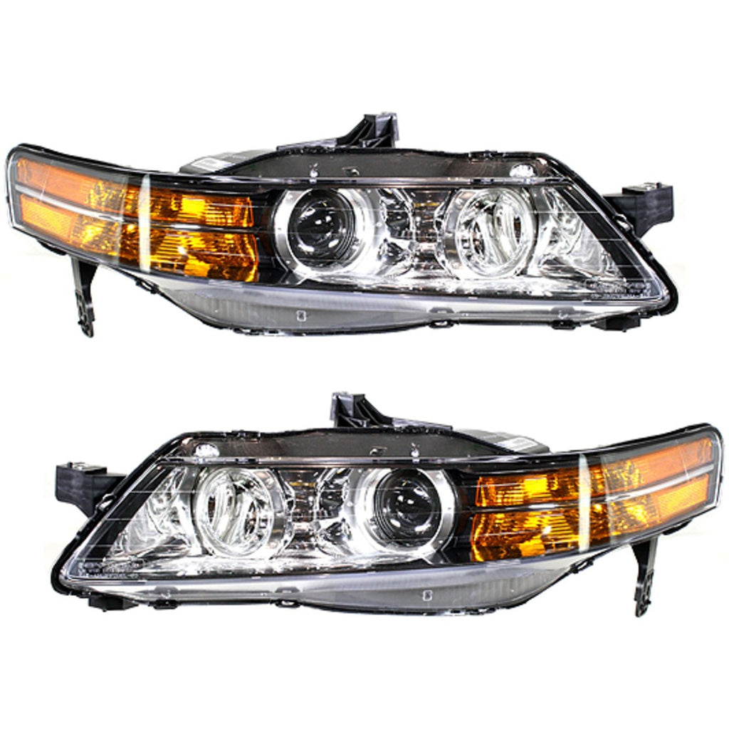 2007-2008 Acura TL Headlights - Halogen, Driver & Passenger Side (33151SEPA22)