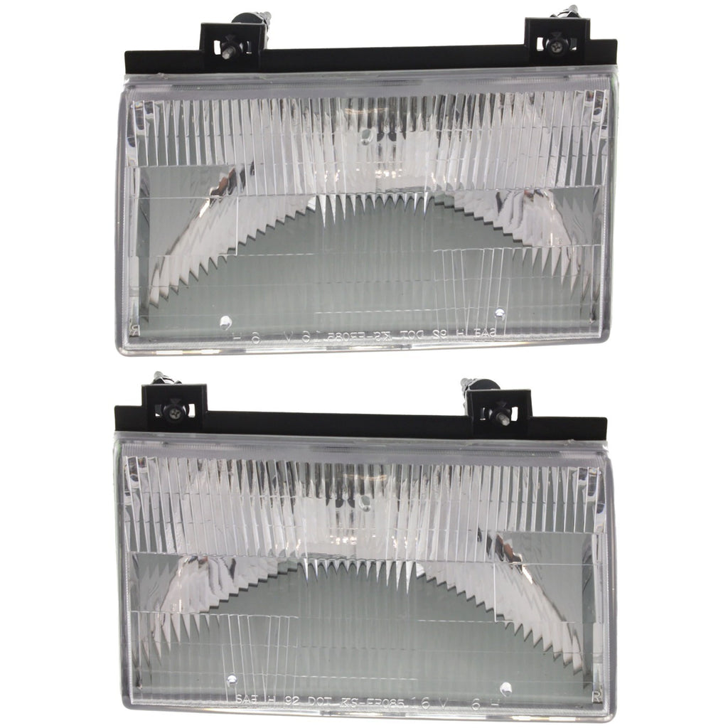 1992-1994 Ford Tempo & Mercury Topaz Headlights - Halogen, Driver & Passenger Side, w/ Bulbs (F23Z13008B)